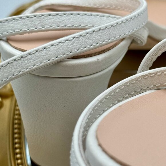 🆕 LOEFFLER RANDALL 🧿 NWOT Kimora White Pleated Bow Heel, Sz 6.5 - Picture 16 of 16